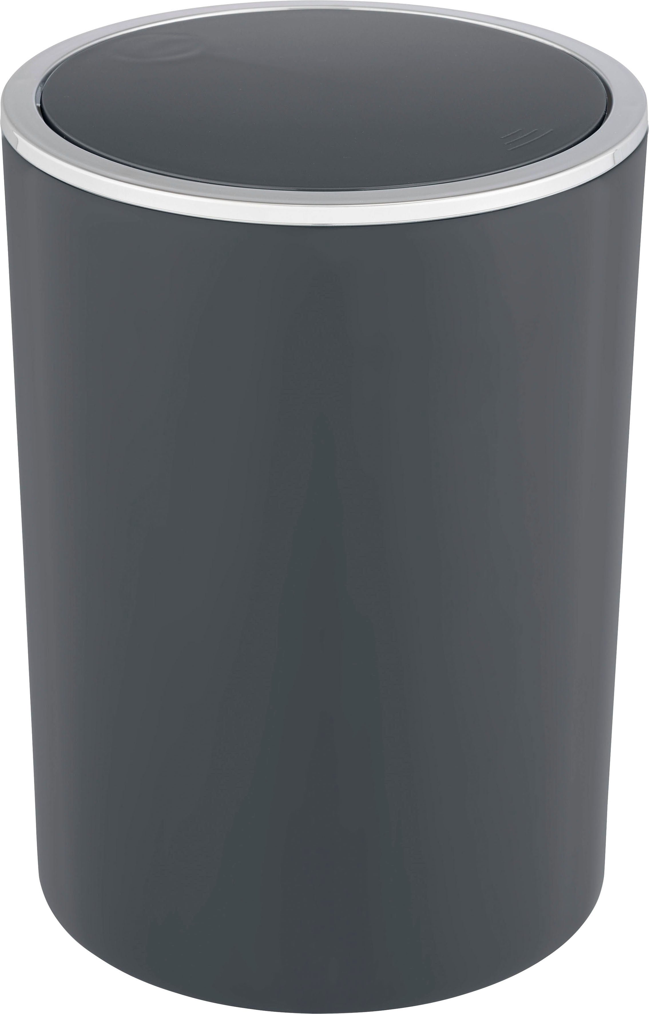 Kosmetikeimer WENKO "Inca", silber (anthrazit, silberfarben), B:18,5cm H:25,5cm T:18,5cm, Acrylnitril-Butadien-Styrol (ABS), Mülleimer, Kosmetikeimer, mit Schwingdeckel, 5 Liter