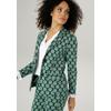 Jerseyblazer ANISTON SELECTED, Damen, Gr. 42, grün (dunkelgrün, mint), Jersey, Obermaterial: 60% Polyester, 30% Viskose, 10% Elasthan, gepunktet, gestreift, elegant, figurbetont hüftlang, Langarm, Blazer, mit gestreiften Punkten