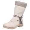 Winterstiefel RIEKER, Damen, Gr. 42, beige, Textil, Lederimitat, klassisch, Schuhe, Winterboots, Blockabsatz, TEX-Membran, mit gestricktem Schaftrand