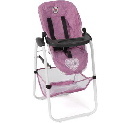 Puppenhochstuhl CHIC2000 "Jeans Pink", rosa (jeans pink), Puppenmöbel, KinderB:36cm H:73cm T:35cm, Stahl, Kunststoff, Polyester, mit abnehmbarem Tablett, B:36cm H:73cm T:35cm Image
