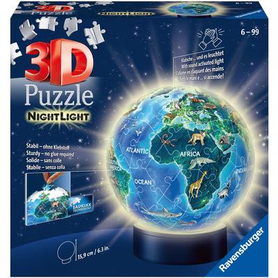 Puzzleball RAVENSBURGER "Nachtlicht Erde bei Nacht" Puzzles bunt Kinder mit Leuchtsockel inkl. LEDs; FSC - schützt Wald weltweit