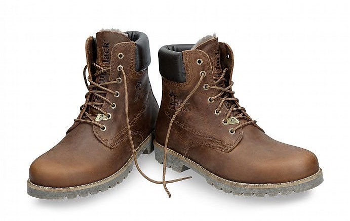 Schnürstiefel PANAMA JACK "Panama 03 Igloo", Damen, Gr. 42, c11, nappa, grass, cuero, bark, Nappaleder, Schuhe Schnürstiefel, mit Lammfell