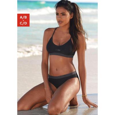 Bustier-Bikini VENICE BEACH, Damen, Gr. 32, Cup A/B, schwarz (schwarz, grau), Polyamid, Bikini-Sets, mit abgetönten Details Image