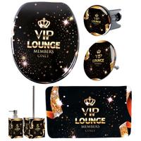 Badaccessoire-Set SANILO VIP Lounge, schwarz, Holz, Badaccessoires-Sets