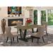 East West Furniture 4 - Person Solid Wood Dining Set Wood/Upholstered in Black/Brown | 30 H x 36 W x 60 D in | Wayfair V676SI648-5