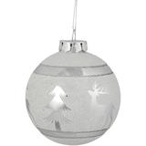 Northlight Seasonal 3.5" & Silver Glass Christmas Ball Ornament Glass in White | 3.5 H x 3.5 W x 3.5 D in | Wayfair NORTHLIGHT GB94399