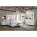 Rosdorf Park Bridgnorth Queen Storage 3PC Bedroom Set In White Upholstered, Glass in Brown/White | 68 H x 63 W x 86 D in | Wayfair