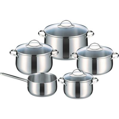 Kelomat Geschirr-Topfset Torrano 9-teilig mit Glasdeckel Edelstahl Image