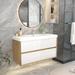Latitude Run® 47" Wall-Mounted Single Bathroom Vanity Set Wood/Plastic in White | 27 H x 47 W x 19.6 D in | Wayfair