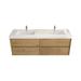 Latitude Run® 70" Wall-Mounted Double Bathroom Vanity Set Wood/Plastic in Brown | 27 H x 70.4 W x 19.6 D in | Wayfair