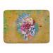 The Holiday Aisle® Dvora Day of the Dead Flowers Skull Bath Mat Memory Foam in Brown | 27 H x 19 W x 1 D in | Wayfair