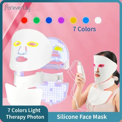 Masque Facial 3D en Silicone 7 couleurs thérapie photonique LED masseur Facial rajeunissement de