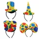 Chapeau de bouffon de clown bande de sauna costume d'Halloween robe de paupières accessoires