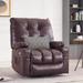 MCombo Large Power Swivel Glider Rocker Recliner Chair with Massage and Heat, Faux Leather 7748