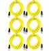 Seismic Audio SAXLX-25 6 Pack of Yellow 25 Foot XLR Microphone Cables