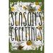 Daisy Flower Flat Canvas Wall Art Print Season s greetings tall christmas new year hello love cheer Hanging Wall Sign Large 16 x 12 Inch Decor Funny Gift