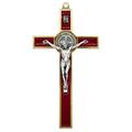 5.25 Gold-Tone St. Benedict Crucifix with Red Enamel Inlays