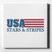 USA Flag Stars & Stripes - 10 x 10 - Decorative Canvas Wall Art - White Edge - 5/8 Gallery Wrapped