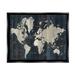 Stupell Industries Distressed Antique World Map Rustic Aesthetic Jet Black Framed Floating Canvas Wall Art 16x20 by Wild Apple Portfolio