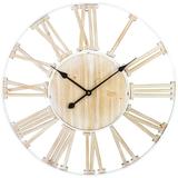 Northlight 28 Metal Framed Roman Numeral Battery Operated Round Wall Clock
