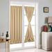 CUH French Door Blackout Thermal Insulated Energy Efficient Privacy Living Room Rod Pocket Drapes Modern Panel Curtains Beige 25*72inch