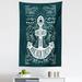 Anchor Tapestry Hand Drawn Hipster Design with an Anchor and Lettering on Grunge Background Fabric Wall Hanging Decor for Bedroom Living Room Dorm 5 Sizes Dark Blue White by Ambesonne