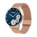 Wireless Women Fashion Smart Watch 1.19 inch Round Screen BT Call Watches Heart Rate Monitor Fitness Tracker Design For Lady ( Gold Steel)