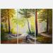 Designart Afternoon Light Through The Forest Trees Traditional Canvas Wall Art Print