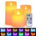 DONGPAI 3Pack Led Flameless Candles Battery Operated with Remote Control Timer Multicolor Changing Flickeing Flame Candle Light for Wedding Valentine s Day Halloween Christmas