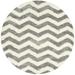 SAFAVIEH Montreal Caprice Zigzag Stripes Shag Area Rug Ivory/Grey 4 x 4 Round