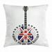 Rock Music Throw Pillow Cushion Cover Union Jack Patterned Guitar Stars Union Jack Design Musical Instrument Decorative Square Accent Pillow Case 20 X 20 Inches Red Royal Blue Cream by Ambesonne