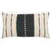 Donny Osmond Stripe 14 x 26 Cotton Canvas Pillow Cover-Charcoal and Ivory