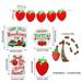 10 Pcs Strawberry Tiered Tray Decor Beaded garland Summer Wooden Rustic Farmhouse Home Kitchen Decor Strawberry Themed Signs