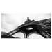 Design Art Paris Eiffel Tower in Black and White Side View Cityscape Photographic Print on Wrapped Canvas