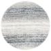 SAFAVIEH Fontana Shag Daquan Striped Plush Area Rug Ivory/Grey 8 x 8 Round