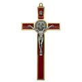 8.75 Gold-Tone St. Benedict Crucifix with Red Enamel Inlays