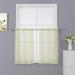 Small Sheer Curtains Yellow and White Vertical Striped Sheer Tier Curtains 30 Inch Farmhouse Linen Textured Look Rod Pocket Yarn Dyed CafÃ© Curtain Set 27 W x 30 L Set of 2