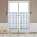 Assile Buffalo Plaid Tier Curtains Gingham Pattern Rod Pocket Short Window Curtains for Kitchen Cafe Curtains Bathroom Navy Blue 2 Panels 27 Wx36 L