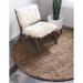 Rugs.com Solid Shag Collection Rug â€“ 3 Ft Round Sandy Brown Shag Rug Perfect For Kitchens Dining Rooms