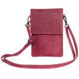 Frcolor Phone Purse Bag Crossbody Cell Screen Touch Wallet Mini Shoulder Leather Clear Window Touchscreen Ouch Purses Case