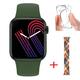 Smart Watch For Women Men Fuwaxung Smartwatches Support Heart Rate Nfc Waterproof Wireless Charging For Andorid Ios (Green+Nylon Strap + Case)