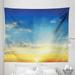 Sky Tapestry Sun Rays Above the Horizon Sunset Clouds Seasonal Scenic Beauty of the World Picture Fabric Wall Hanging Decor for Bedroom Living Room Dorm 5 Sizes Blue Yellow by Ambesonne