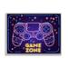 Stupell Industries Vivid Neon Style Game Zone Arcade Gamer Sign 30 x 24 Design by Ziwei Li