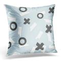 USART Acrylic Abstract with with Rough Brush Sketch Grunge Ink Watercolor Blue White Black Colour Artistic Pillow Case Pillow Cover 20x20 inch