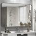 Tetote 40x30 inch Black Frame Mirror Matte Metal Frame Bathroom Vanity Mirror for Wall Farmhouse Wall Mounted Rectangle Mirror (Horizontal/Vertical)