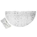 Yannee Christmas Tree Skirt Base Floor Mat Cover Party Decor Xmas Bauble Gift Ornaments Silver