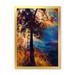 Designart Silhouette Of Autumn Tree In The Sunset Glow Traditional Framed Art Print