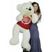 Giant White Teddy Bear 52 Inch Soft Wears Removable T-shirt Official Snuggle Buddy