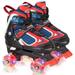 SubSun Roller Skates for Boys Girls Kids 4 Sizes Adjustable Quad Skates with Illuminating Wheels Red Size S