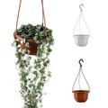 Steger 3 Pieces Plastic Hanging Plant Pot Garden Flower Pot Wall Hanging Flowerpot Hanging Nursery Basket Hanging Orchid Pot for Outdoor Indoor Garden Decor